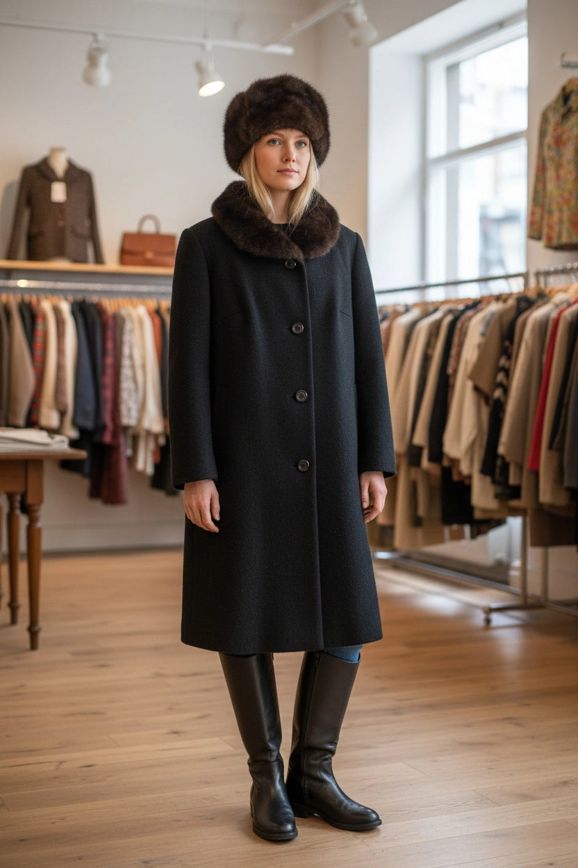 Vintage villakangastakki Muotitalo Hilden