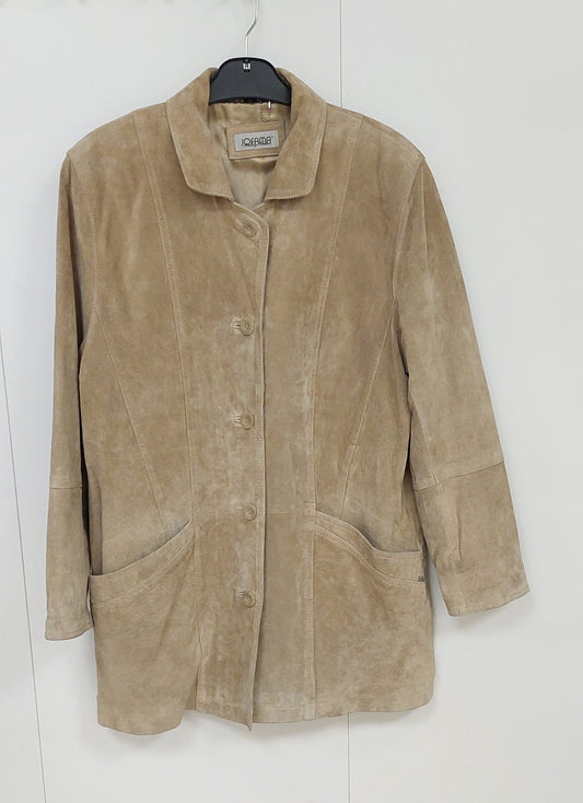 Jofama mokkanahkatakki, beige, koko 38