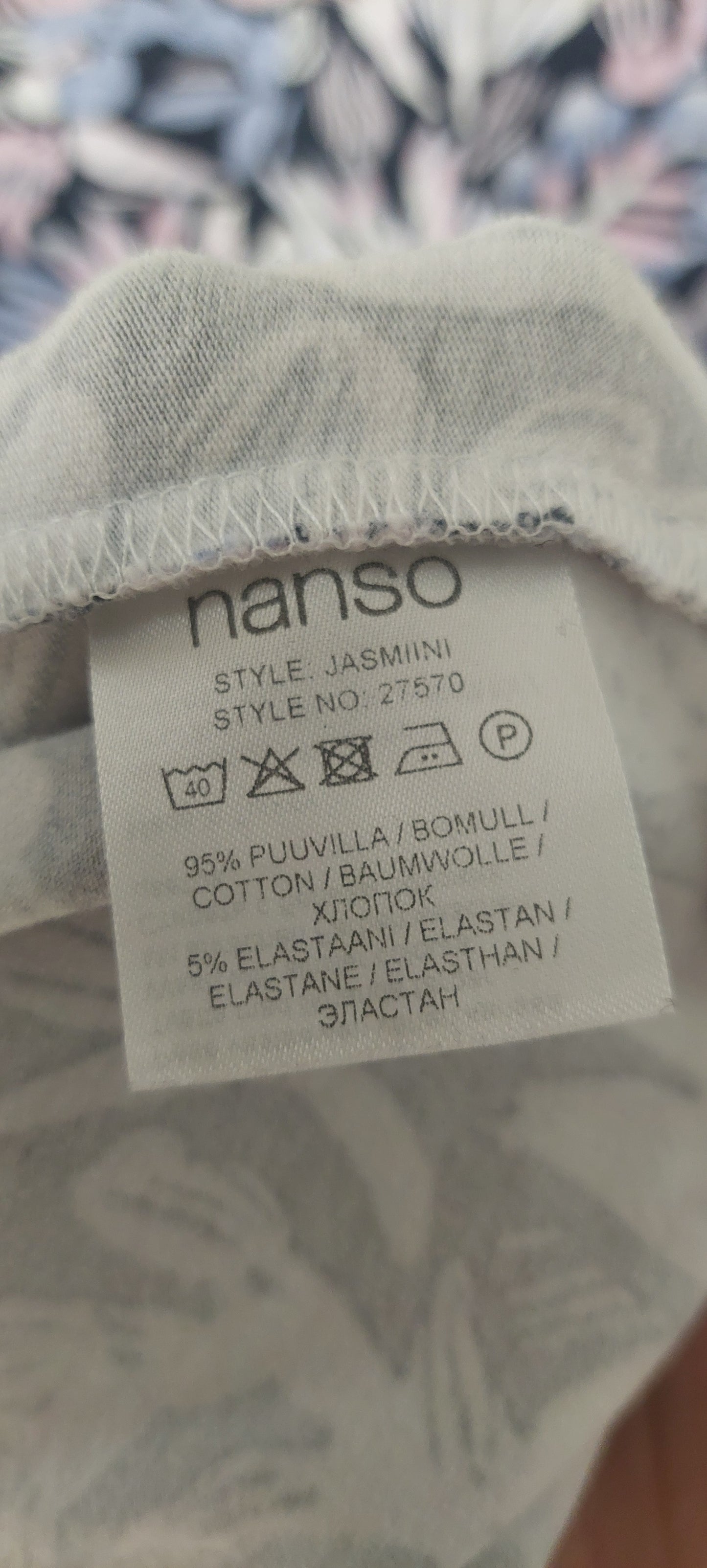 Nanso Jasmiini Tunika – Kukallinen, koko L