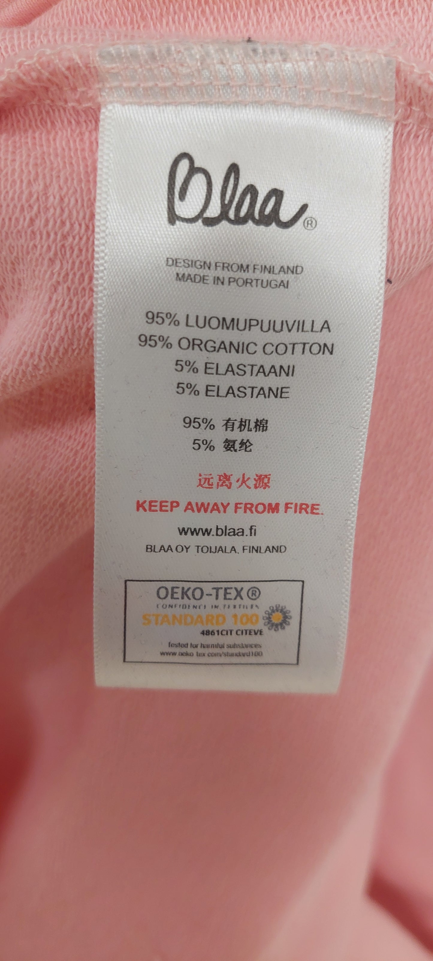 Blaa Collegetunika – Vaaleanpunainen, koko M