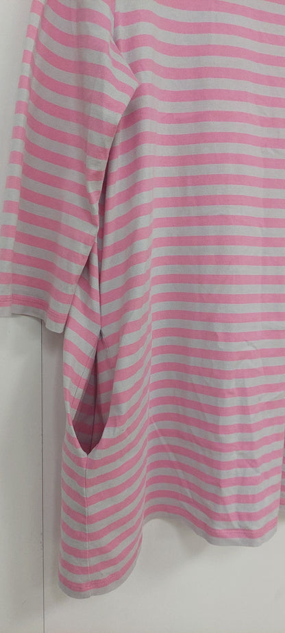 Marimekko Raitatunika – Vaaleanpunainen/harmaa, koko L
