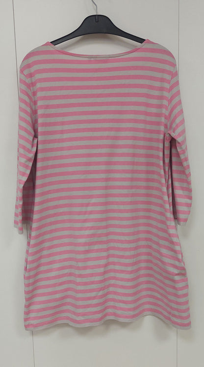 Marimekko Raitatunika – Vaaleanpunainen/harmaa, koko L