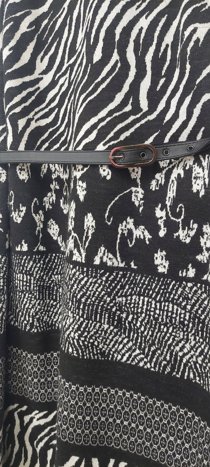 Gerry Weber Neulemekko – Musta-harmaa eläinprint, koko 40