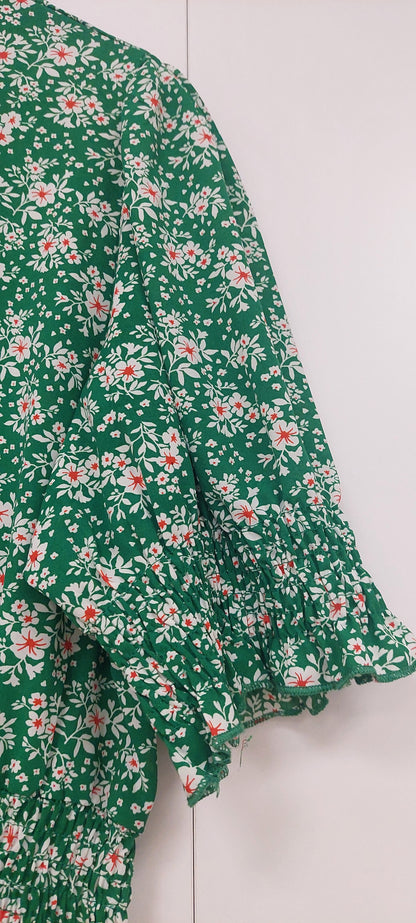 Mela London Kukkamekko – Vihreä, kukka-print, koko 40