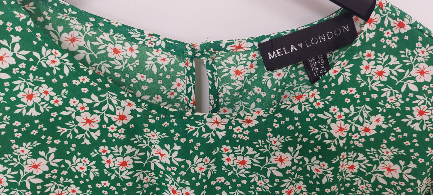 Mela London Kukkamekko – Vihreä, kukka-print, koko 40