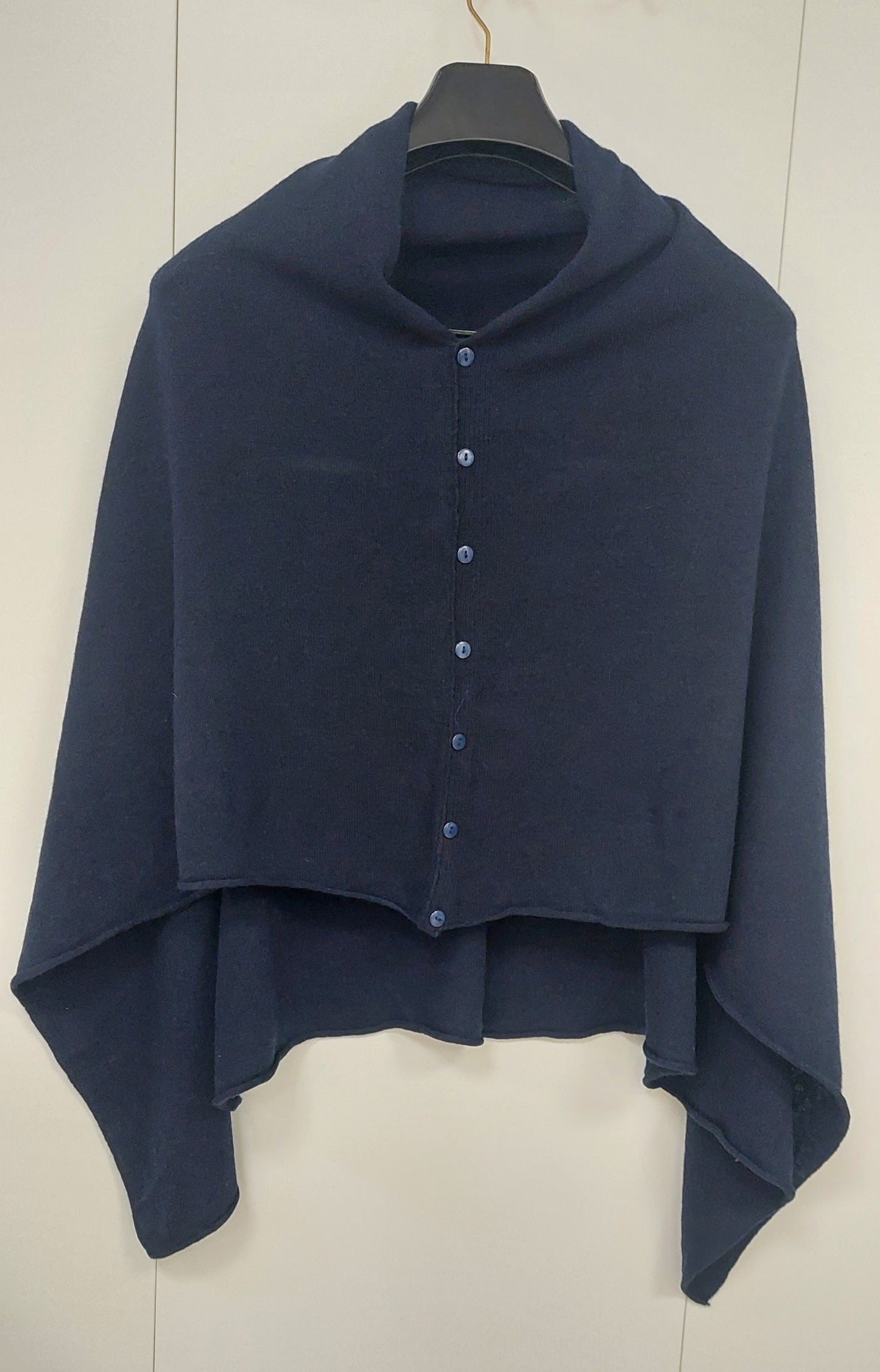 Merinovillaponcho – Tummansininen, one size