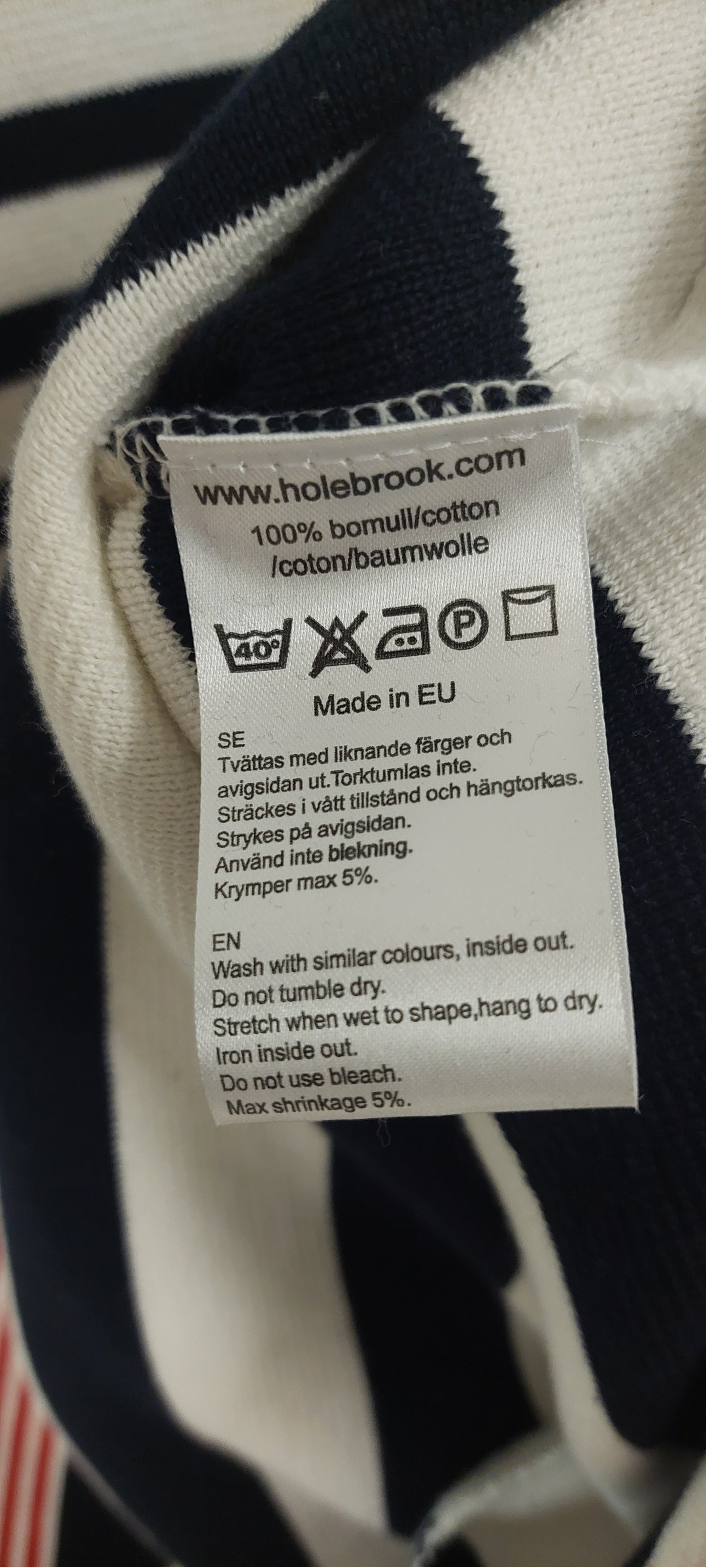 Holebrook Sweden Neuletunika – Tummansininen/valkoinen raita, koko M