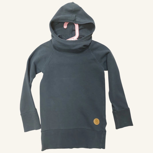 Blaa pitkä huppari 110/116