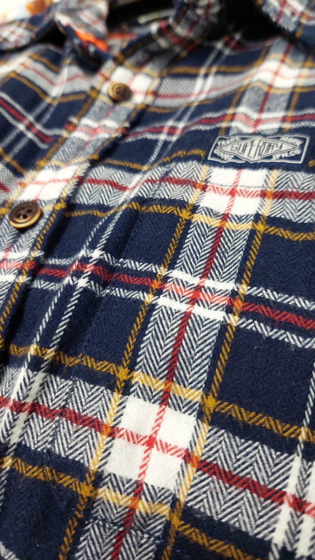 Superdry Flanellipaita - Tummansininen/Punainen