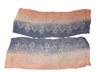 Ylellinen Silkkihuivi-Poncho Persikka-violetti Ombré