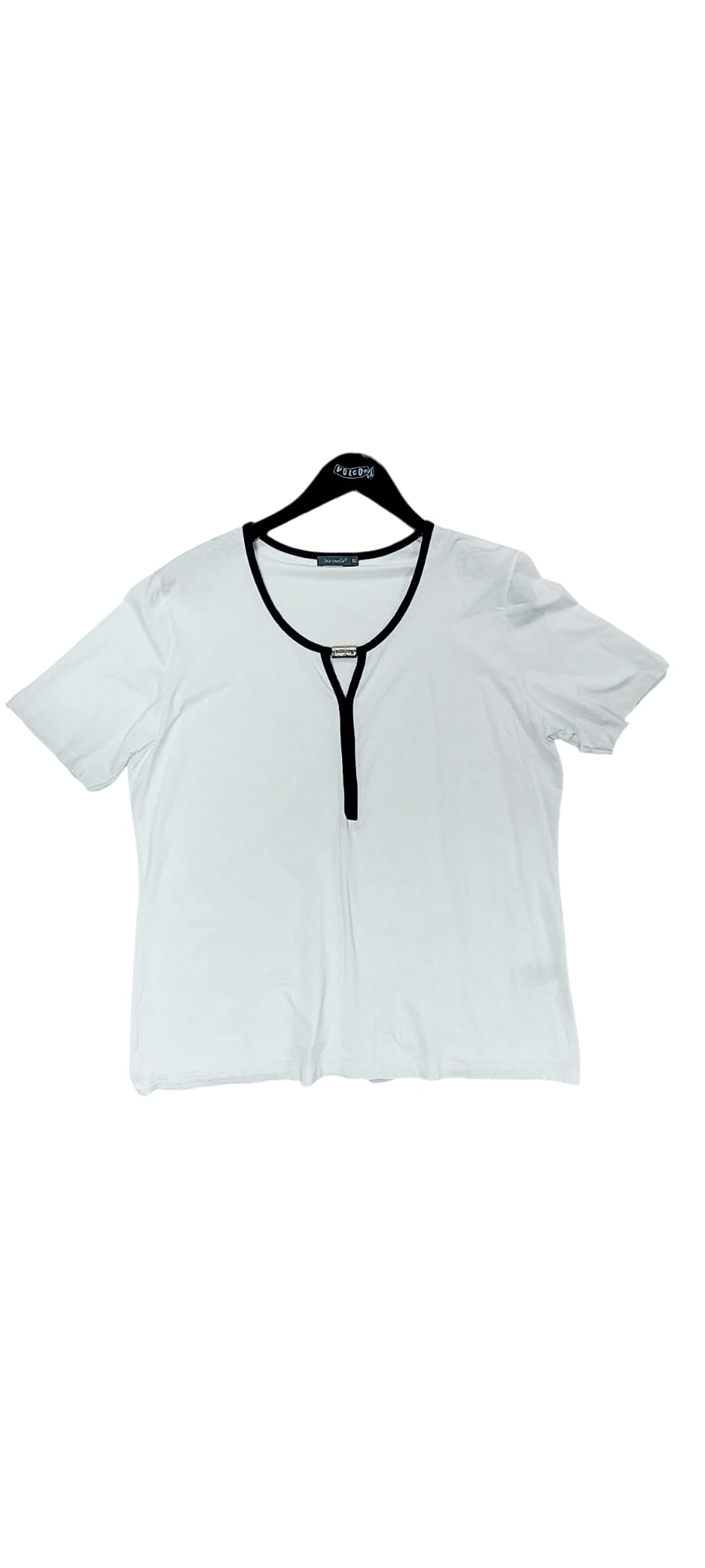 Marinello Valkoinen Paita Tummansinisillä Yksityiskohdilla XL