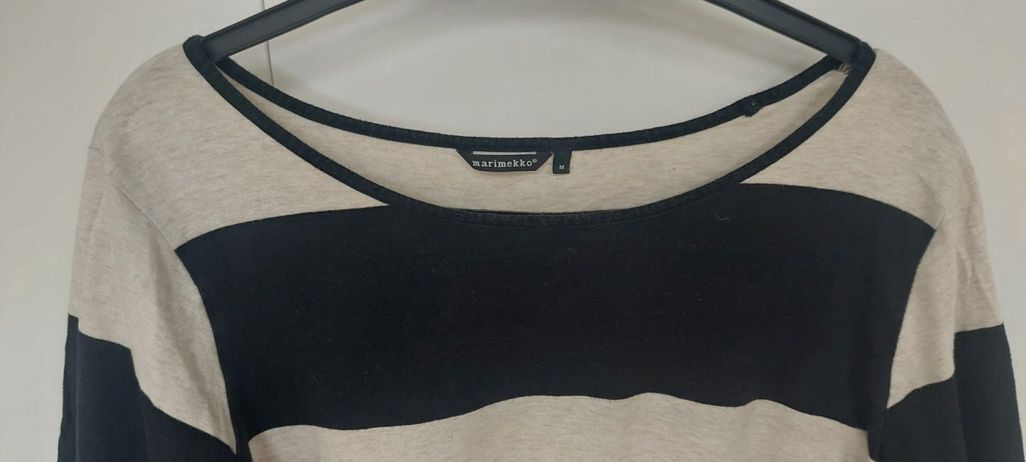 Marimekko Raitatunika – Beige/musta, koko M