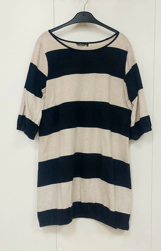 Marimekko Raitatunika – Beige/musta, koko M
