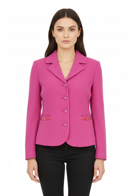 Pinkki villajakku mallilla