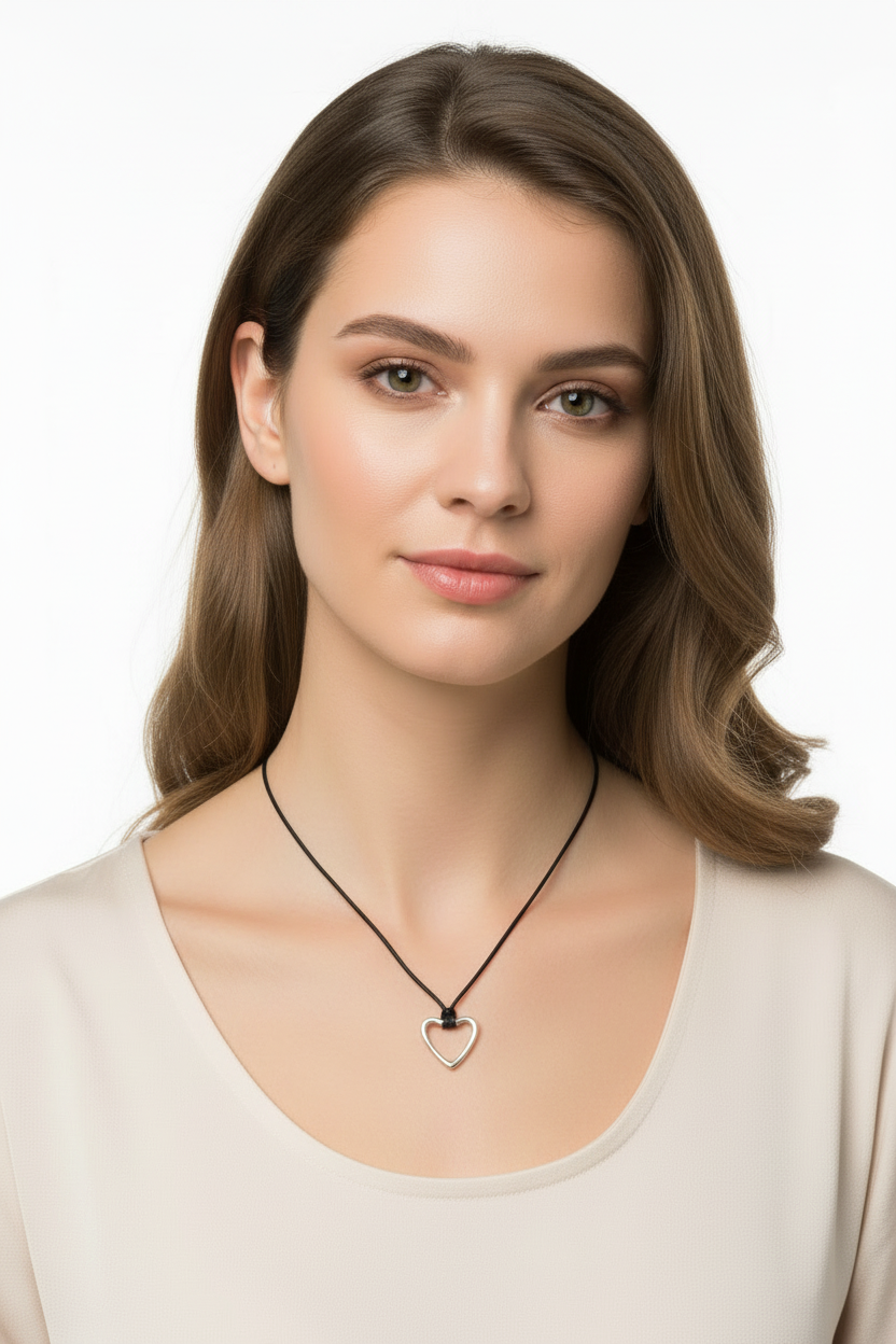 Sydänkaulakoru pidemmällä nauhalla